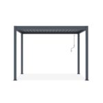 Pergola bioclimatique autoportée PIANA 3x2m aluminium gris - Lames orientables