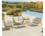 Salon de jardin en aluminium coloris bois - 5 places places - palawan - ozalide