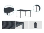 Pergola bioclimatique autoportée PIANA 4x3m aluminium gris - Lames orientables – Image 7
