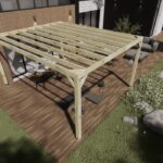 Pergola bois - 4m x 5m - indépendante - sens profondeur - livraison comprise