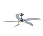 Ventilateur de plafond avec éclairage GoodHome Hanki coloris argent pour pièce de 25 m² Ø.132 cm – Image 2