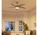 Ventilateur de plafond avec éclairage GoodHome Hanki coloris argent pour pièce de 25 m² Ø.132 cm – Image 5