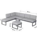 Salon de jardin aluminium GoodHome Moorea Modulable 6 personnes