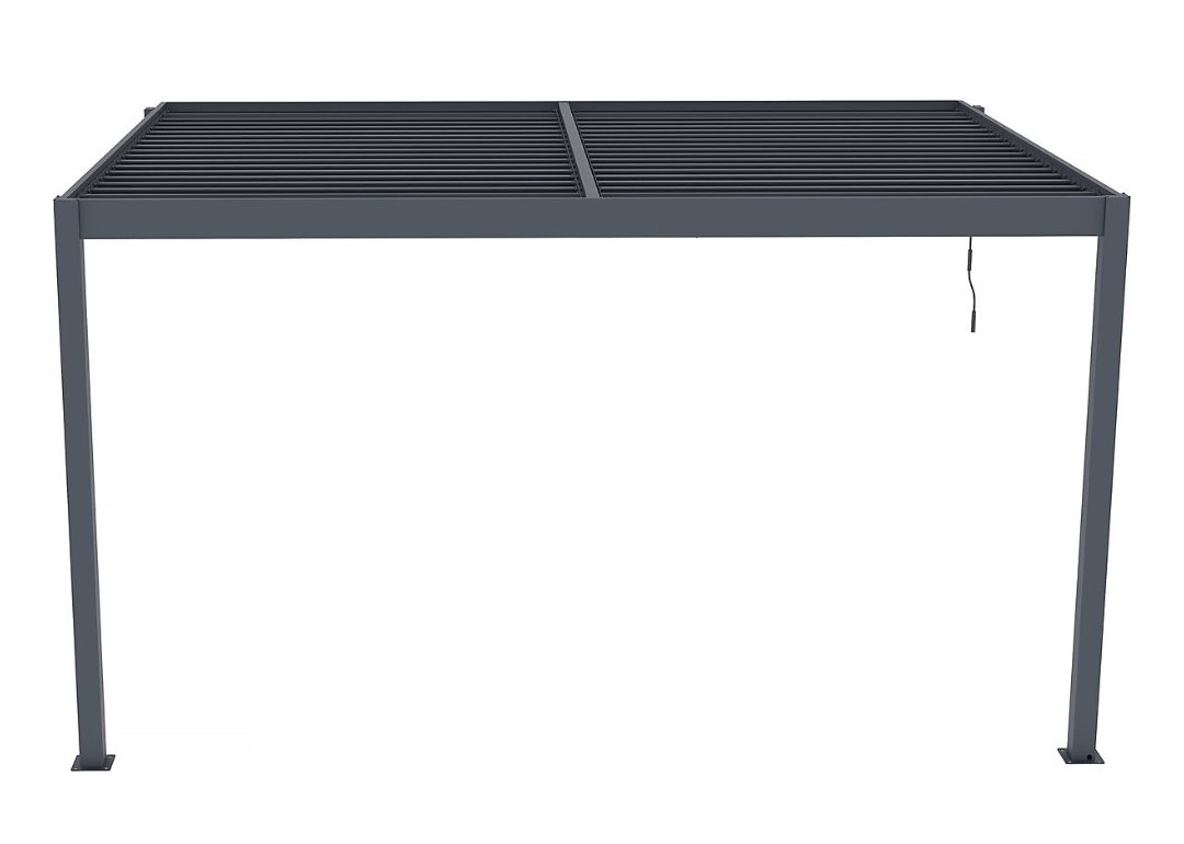 2026/06/924.jpg Pergola adossée en aluminium "Windsor" Gris anthracite 3 x 4 m – Image 1