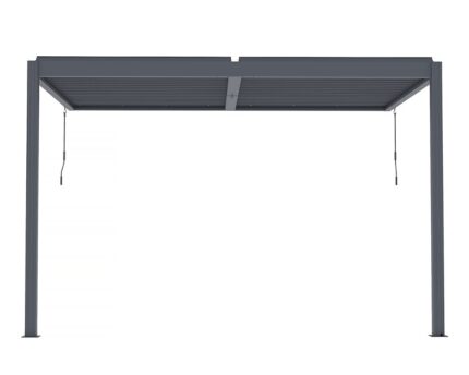 Pergola bioclimatique adossée avec led "Windsor" 3 x 4 m Anthracite