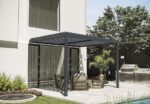 Pergola bioclimatique adossée avec led "Windsor" 3 x 4 m Anthracite – Image 4