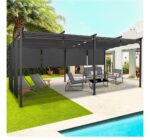 Pergola édition spéciale toit rétractable 3x6 M et 6 stores gris anthracite – Image 7