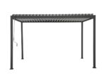 Pergola bioclimatique autoportante aluminium et acier gris Samiel 4x3 m – Image 4