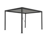 Pergola bioclimatique autoportante aluminium et acier gris Samiel 4x3 m