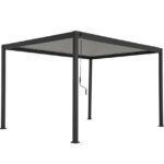 Pergola bioclimatique autoportante aluminium et acier gris Samiel 4x3 m