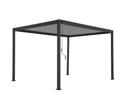 Pergola bioclimatique autoportante aluminium et acier gris Samiel 4x3 m
