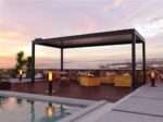 Pergola bioclimatique autoportante motorisée aluminium Oviedo gris 6 x 3 m – Image 2