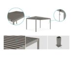 Pergola bioclimatique autoportée PIANA 4x3m aluminium taupe - Lames orientables – Image 3