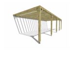 Pergola bois - 10m x 4m - adossée - sens profondeur - livraison comprise