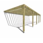 Pergola bois - 10m x 4m - adossée - sens profondeur - livraison comprise